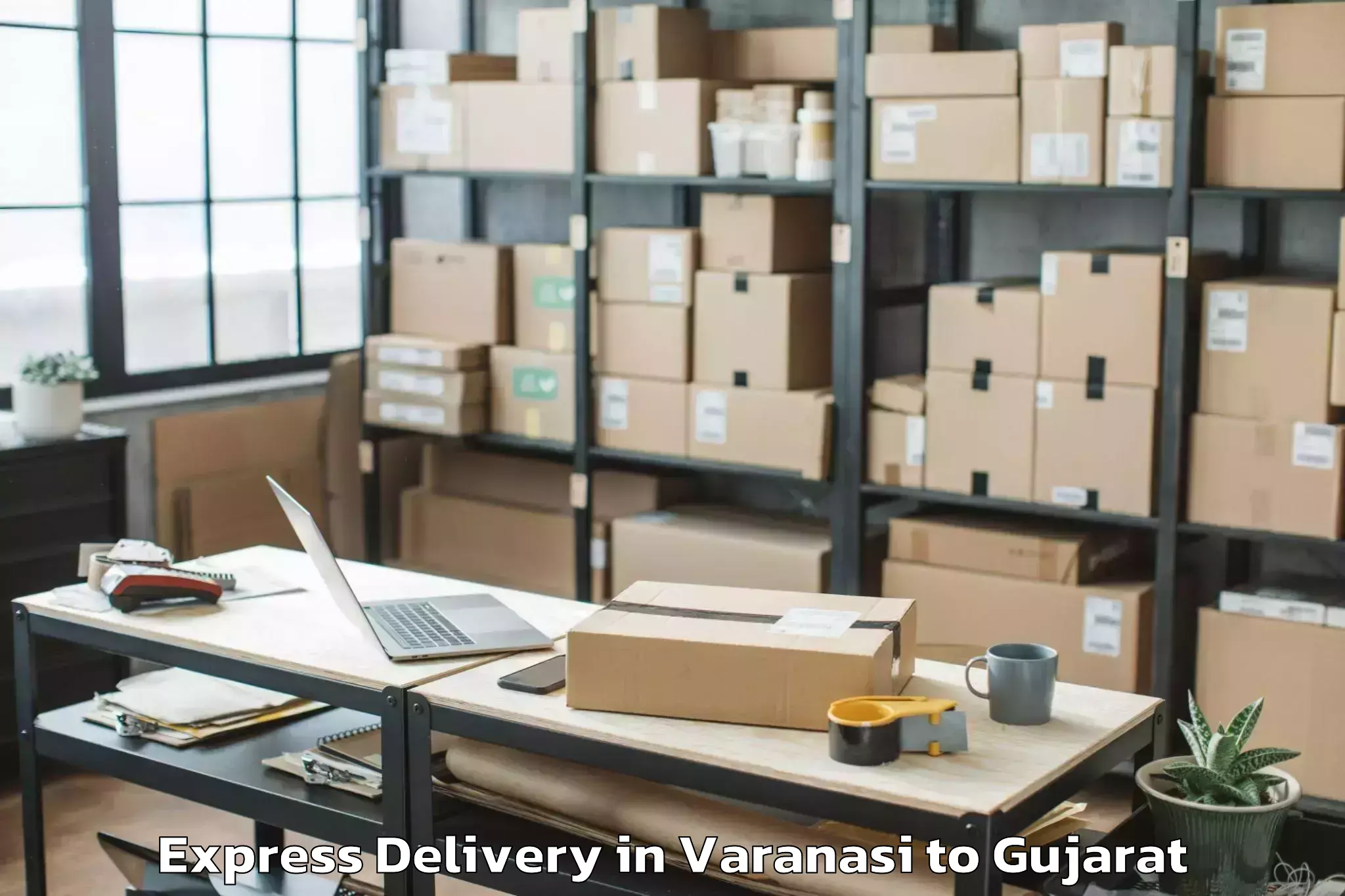 Book Varanasi to Gadhada Express Delivery Online